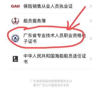 广东省专业技术人员职业资格电子证书